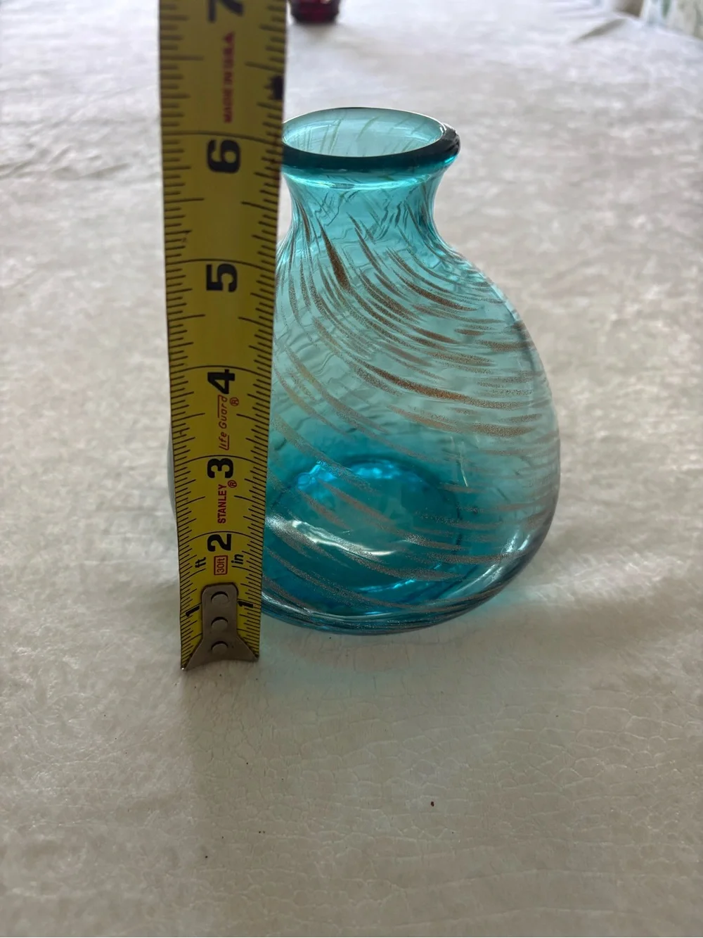 Handblown Teal Glass Vase - Home Accents